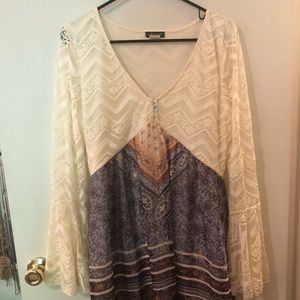 Boho Dress with Flared Sleeves